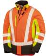 RS506 R506X Result Recycled Three Layer Printable 3-Tone Safety Soft Shell Jacket Fluorescent Yellow / Orange / Black colour image